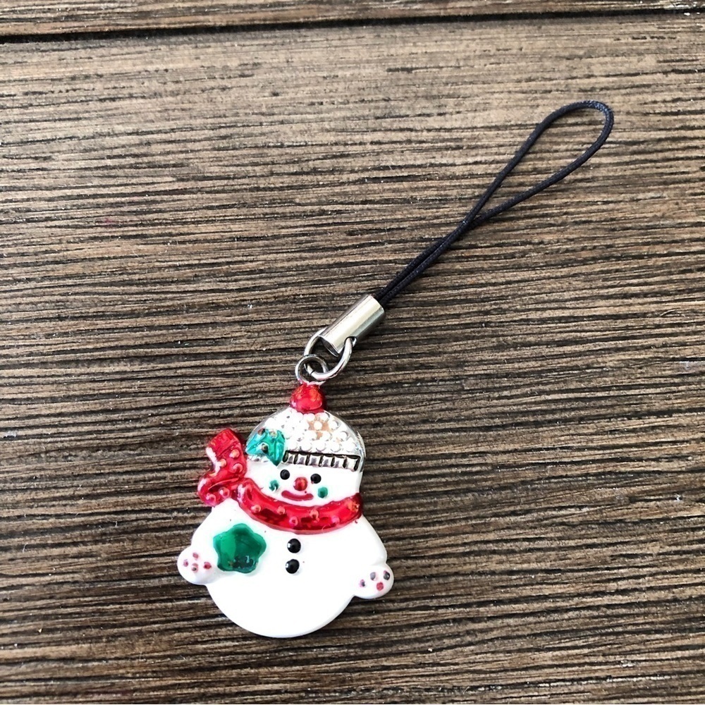 Vintage Christmas snowman phone charm